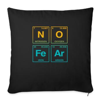 NO FEAR - with elements of the perdiode system - Sofa pillow with filling 45cm x 45cm - black - Front