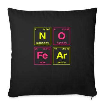 NO FEAR - avec des éléments du système de perdiode - Coussin et housse de 45 x 45 cm - noir - Devant