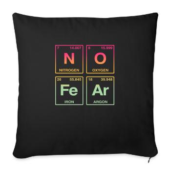 NO FEAR - with elements of the perdiode system - Sofa pillow with filling 45cm x 45cm - black - Front