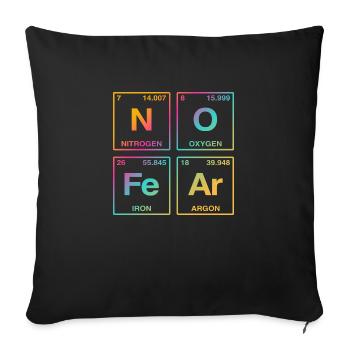 NO FEAR - with elements of the perdiode system - Sofa pillow with filling 45cm x 45cm - black - Front