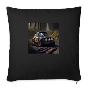 Voiture de rallye chemin de terre - Coussin et housse de 45 x 45 cm - noir - Devant