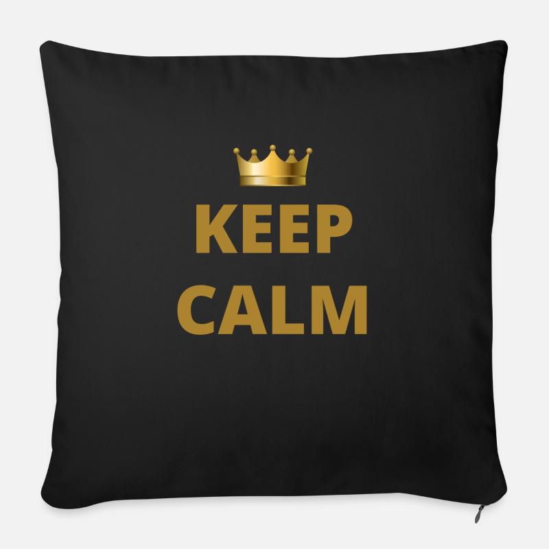 Keep Calm Crown - Sofakissen mit Füllung 45 x 45 cm - Schwarz