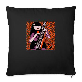 Fille de la musique - Coussin et housse de 45 x 45 cm - noir - Devant