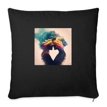 Love Kiss Couple Love Lovely Love Story - Coussin et housse de 45 x 45 cm - noir - Devant
