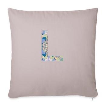 Lettre L en mandala - Coussin et housse de 45 x 45 cm - taupe clair - Devant