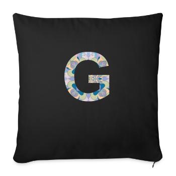 Lettre G en mandala - Coussin et housse de 45 x 45 cm - noir - Devant