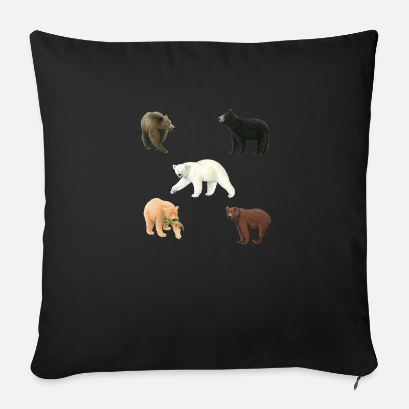 Bären - Sofakissen mit Füllung 45 x 45 cm - Schwarz