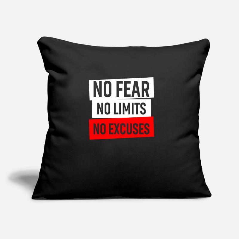 Pas de peur Pas de limites Pas d’excuses Coussin et housse de 45 x 45 cm