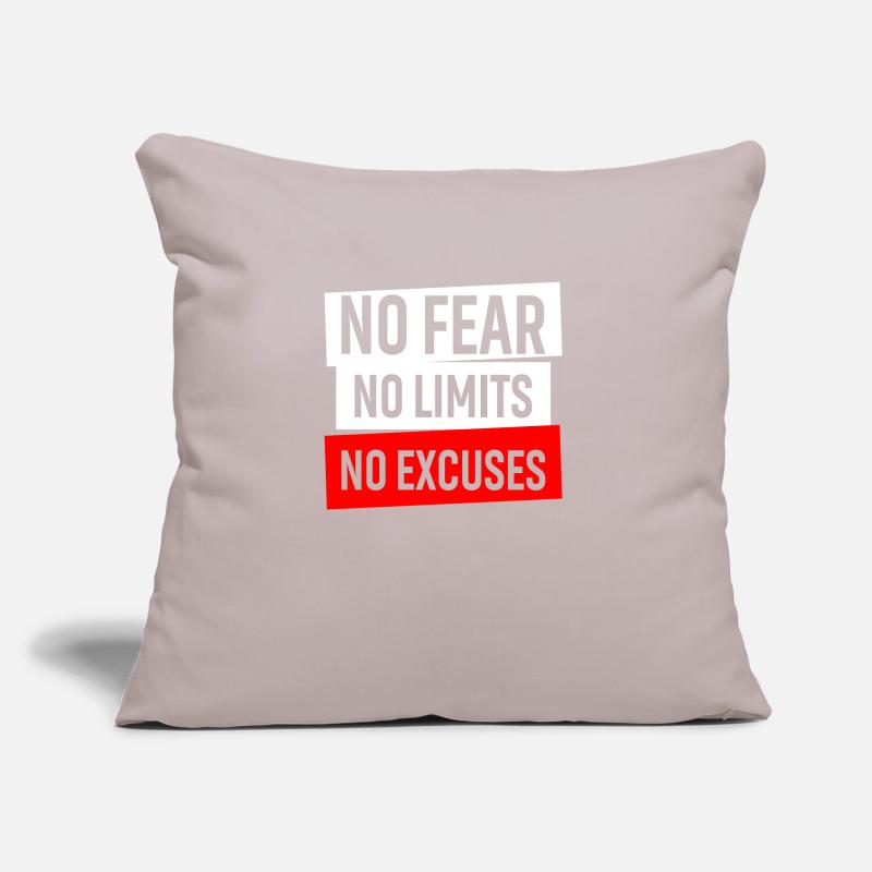 Pas de peur Pas de limites Pas d’excuses Coussin et housse de 45 x 45 cm