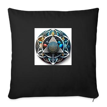Planetarischer mystischer Kreis - Sofakissen mit Füllung 45 x 45 cm - Schwarz - Vorne