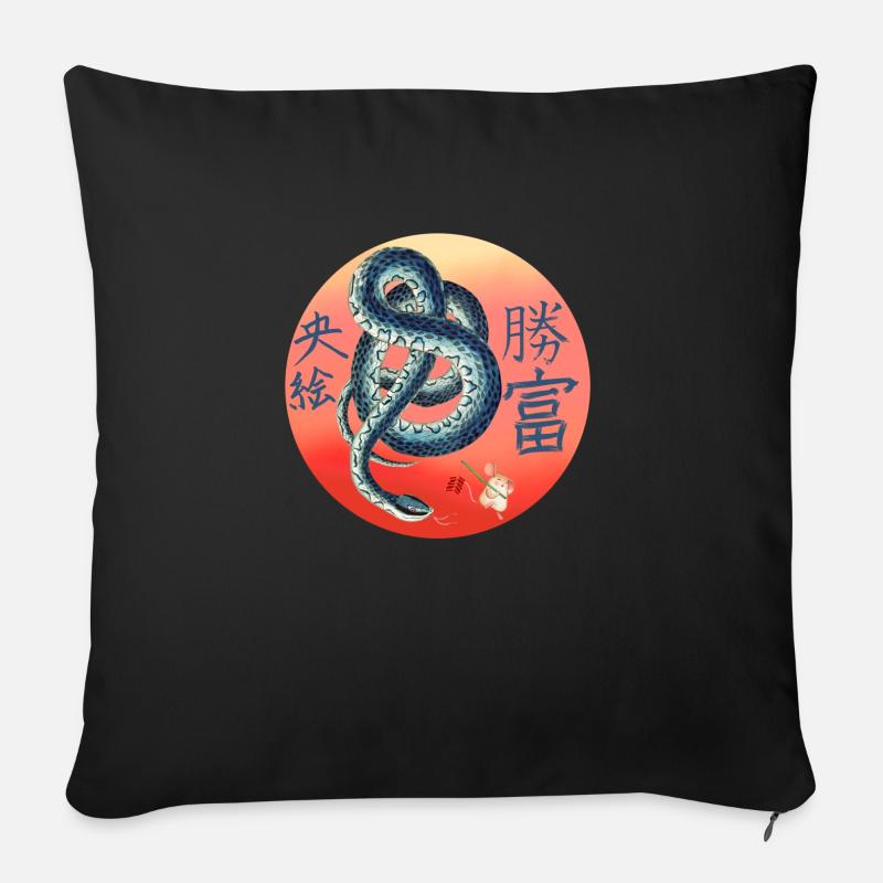 Schlange_Beutejagd - Sofakissen mit Füllung 45 x 45 cm - Schwarz
