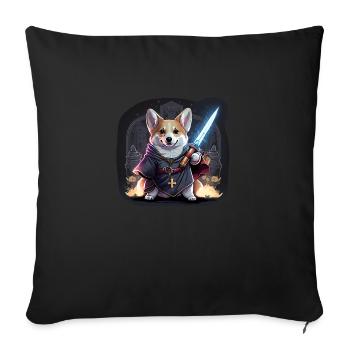 CorgiKreuz Knight - Sofa pillow with filling 45cm x 45cm - black - Front
