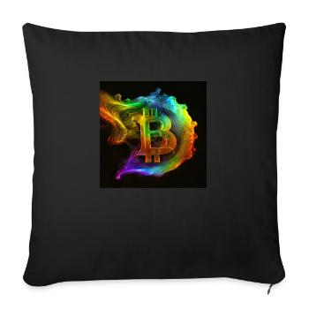Symbole Bitcoin dans un design coloré HD - Coussin et housse de 45 x 45 cm - noir - Devant