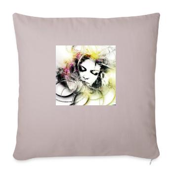 Art numérique mystique fantôme blanc - Coussin et housse de 45 x 45 cm - taupe clair - Devant