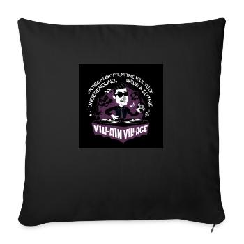 villains village logo Tie Sunglasses - Sofa pillow with filling 45cm x 45cm - black - Front