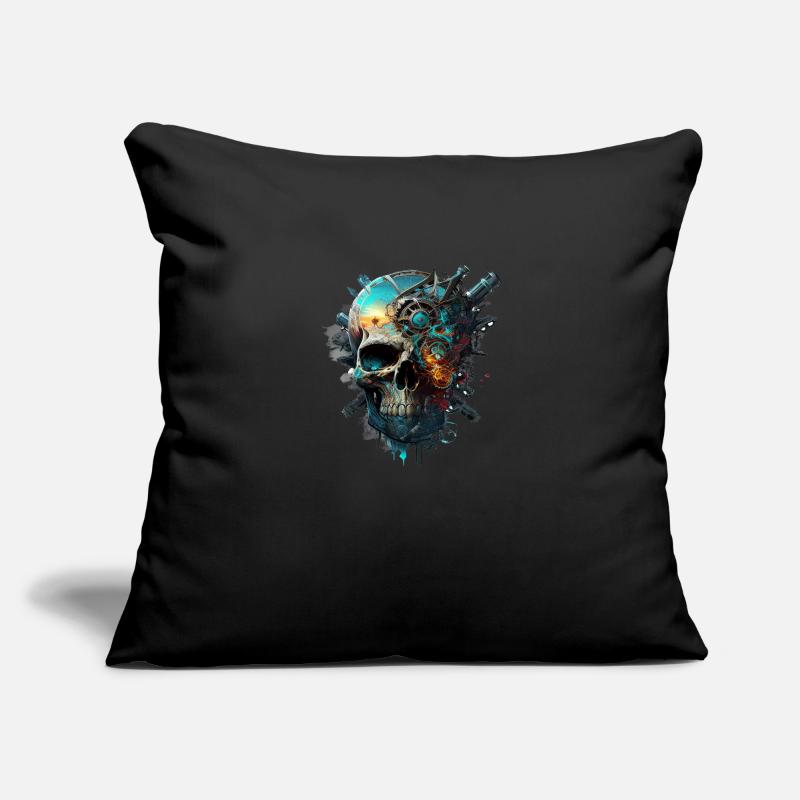 Splash multicolor skull. Water skull Sofa pillow with filling 45cm x 45cm