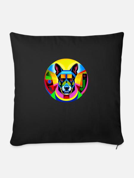 Superheldenhund #19 - Sofakissen mit Füllung 45 x 45 cm - Schwarz