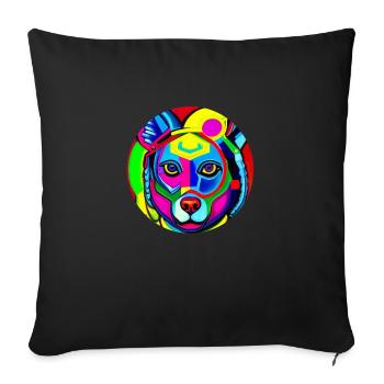 Super hero dog #5 - Sofa pillow with filling 45cm x 45cm - black - Front