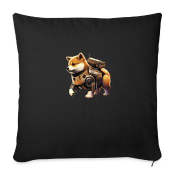 Shiba Inu style mecha too cute, illustration ja - Sofa pillow with filling 45cm x 45cm - black - Front