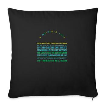 mothers day poem - Sofa pillow with filling 45cm x 45cm - black - Front