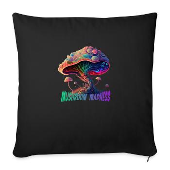 Mushroom Madness - Sofa pillow with filling 45cm x 45cm - black - Front