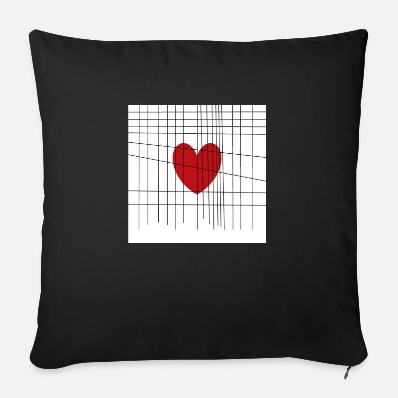 Herz hinter Gittern - Sofakissen mit Füllung 45 x 45 cm - Schwarz