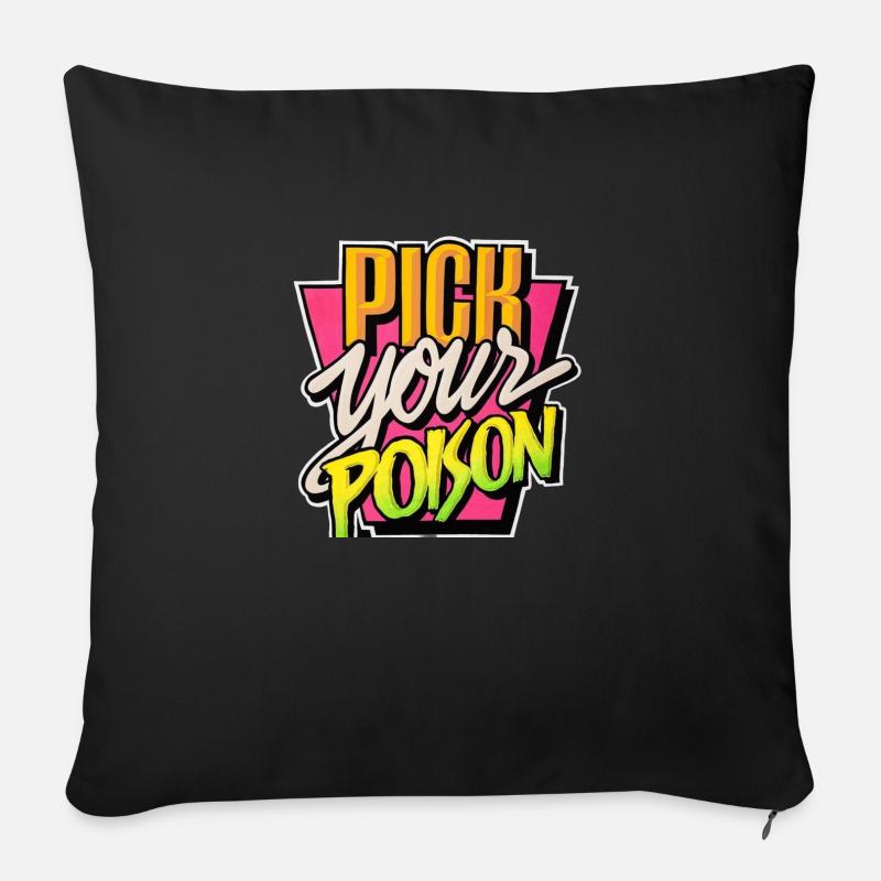 Pick Your Poison - Sofa pillow with filling 45cm x 45cm - black