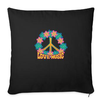 Hippy - Sofa pillow with filling 45cm x 45cm - black - Front