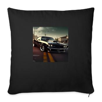 Muscle car, Design 2.2 (klassisch) - Sofakissen mit Füllung 45 x 45 cm - Schwarz - Vorne