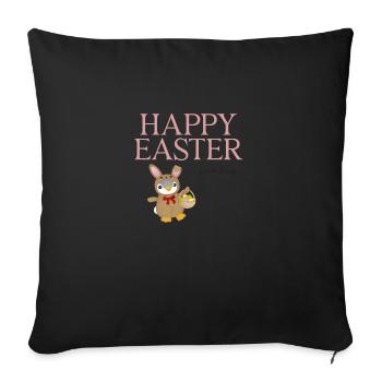 Happy Easter from Pingi - Sofa pillow with filling 45cm x 45cm - black - Front