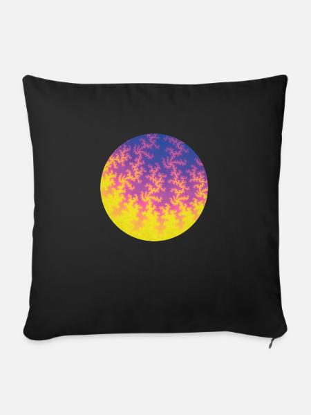 002 rund gelbpinkblau - Sofakissen mit Füllung 45 x 45 cm - Schwarz