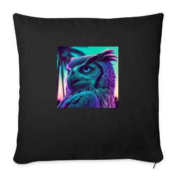 EULE VAPORWAVE, art moderne, couleurs néon - Coussin et housse de 45 x 45 cm - noir - Devant