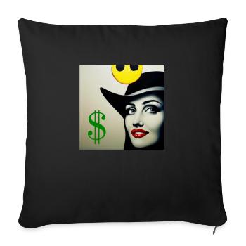 Dollar Girl - Coussin et housse de 45 x 45 cm - noir - Devant
