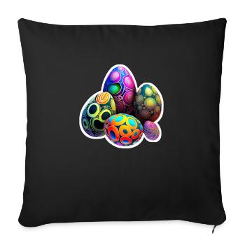 Psychedelic Easter Egg Party Easter Eggs Colorful - Sofa pillow with filling 45cm x 45cm - black - Front