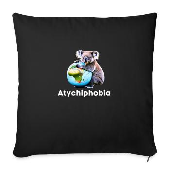 Atychiphobia Fear of Failure Koala Earth - Sofa pillow with filling 45cm x 45cm - black - Front