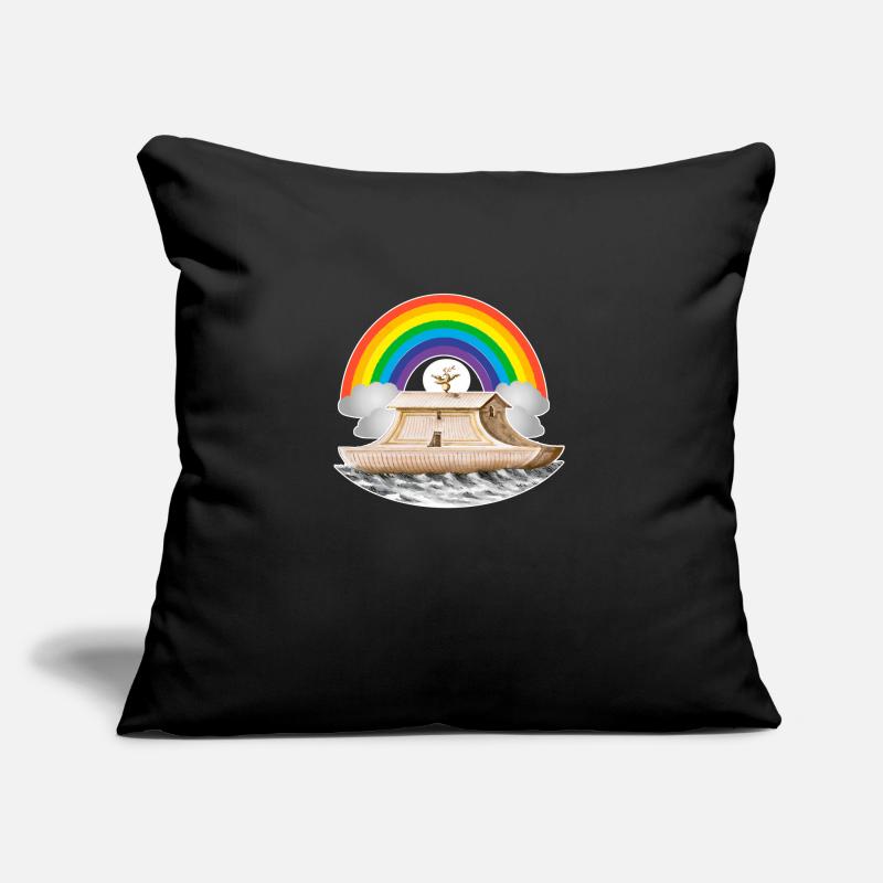 Regenbogenflut Arche Noah Sofakissen mit Füllung 45 x 45 cm
