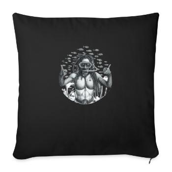 Glücklicher Mann unter Wasser - Sofakissen mit Füllung 45 x 45 cm - Schwarz - Vorne