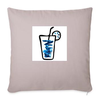 Drink blue - Sofa pillow with filling 45cm x 45cm - light taupe - Front