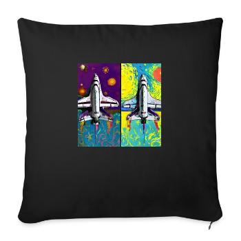 Space Shuttle Van Gogh - Sofa pillow with filling 45cm x 45cm - black - Front