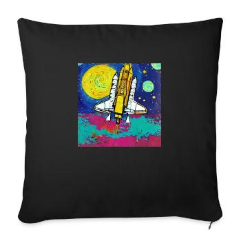 Space Shuttle Van Gogh - Sofakissen mit Füllung 45 x 45 cm - Schwarz - Vorne