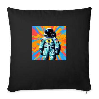 Stylish astronaut - Sofa pillow with filling 45cm x 45cm - black - Front