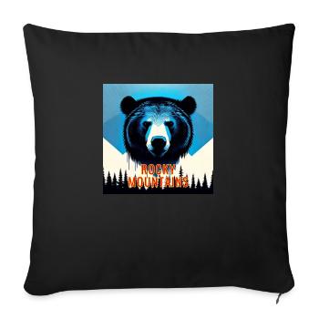 Ours dans les montagnes - Coussin et housse de 45 x 45 cm - noir - Devant