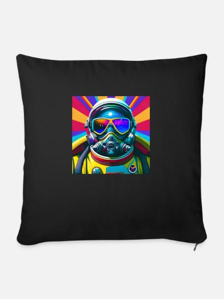 Astronaut der Zukunft - Sofakissen mit Füllung 45 x 45 cm - Schwarz