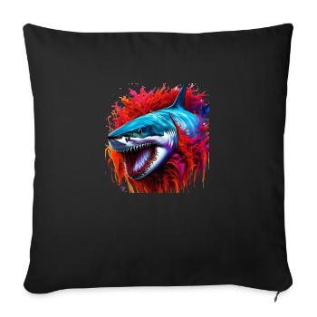 Blood shark - Sofa pillow with filling 45cm x 45cm - black - Front
