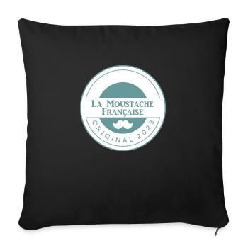 La Moustache Française - Original Logo Vert - Coussin et housse de 45 x 45 cm - noir - Devant