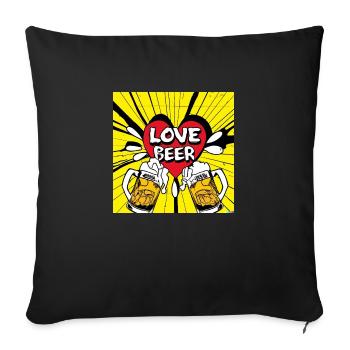 Bier - Sofakissen mit Füllung 45 x 45 cm - Schwarz - Vorne