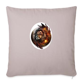 Leo intense gaze - Sofa pillow with filling 45cm x 45cm - light taupe - Front