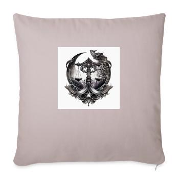 image signe de la balance - Coussin et housse de 45 x 45 cm - taupe clair - Devant