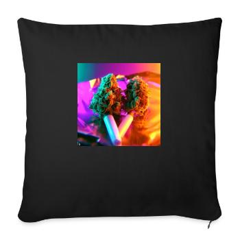 Marijuana médicale | Chemise Médicale Fun Fumer - Coussin et housse de 45 x 45 cm - noir - Devant