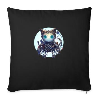 Ink & Ivory Steampunk Cat - Sofakissen mit Füllung 45 x 45 cm - Schwarz - Vorne